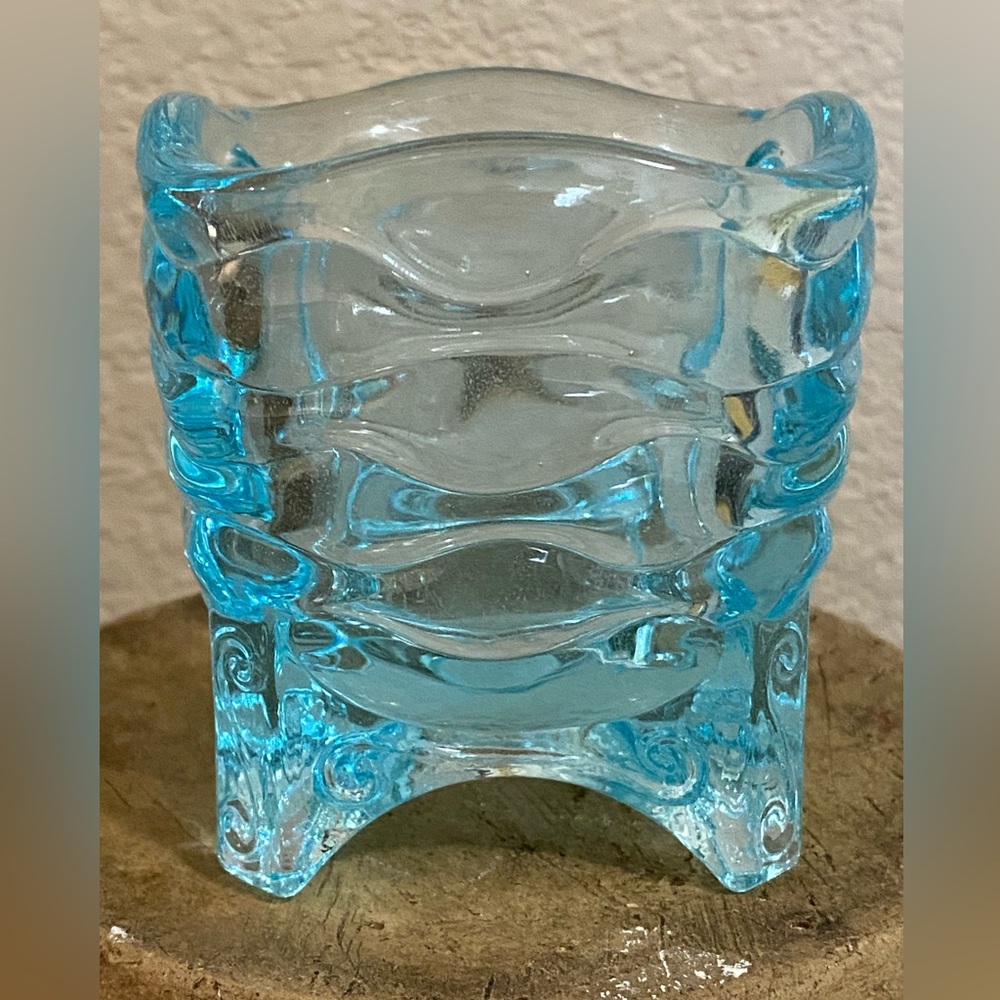 Pair of PartyLite Votive/Tealight Holders in Mediterranean Blue